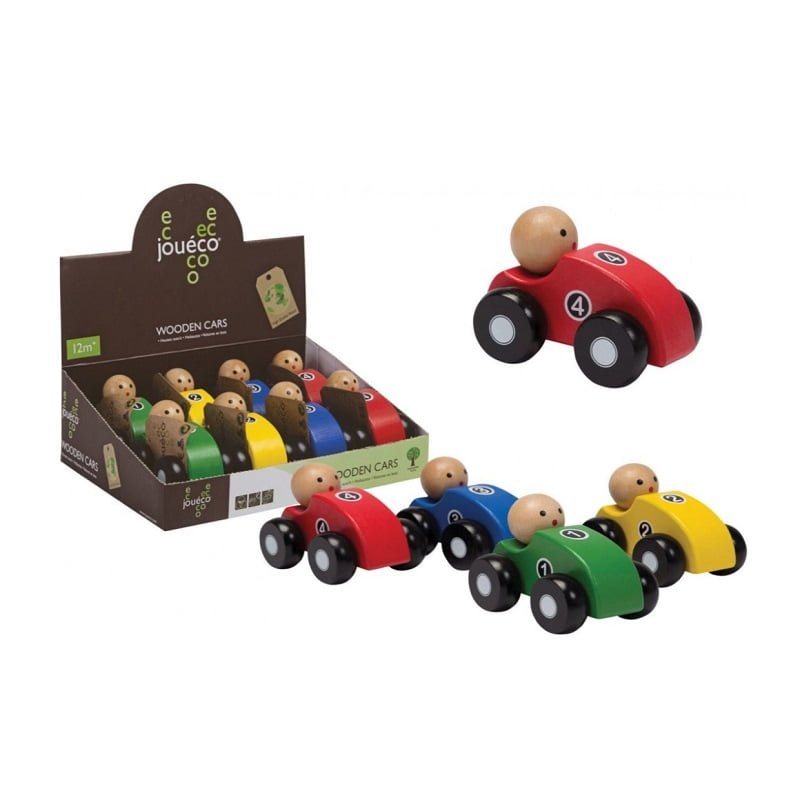 Joueco - Wooden car with number