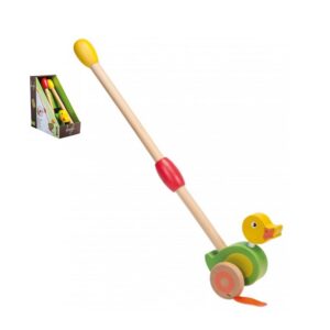 Joueco - Wooden rolling stick duck