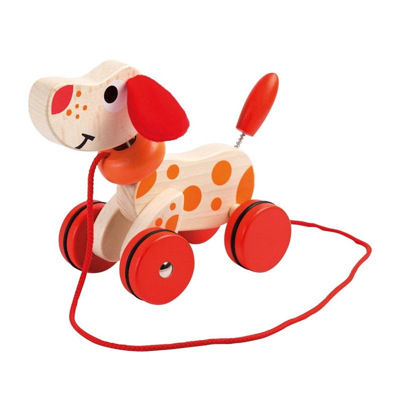 Joueco - Wooden pull puppy