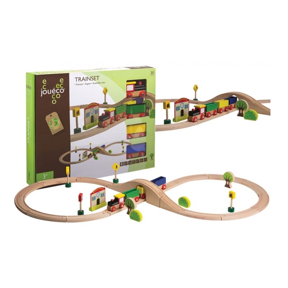 Joueco toys - Koka vilciena komplekts