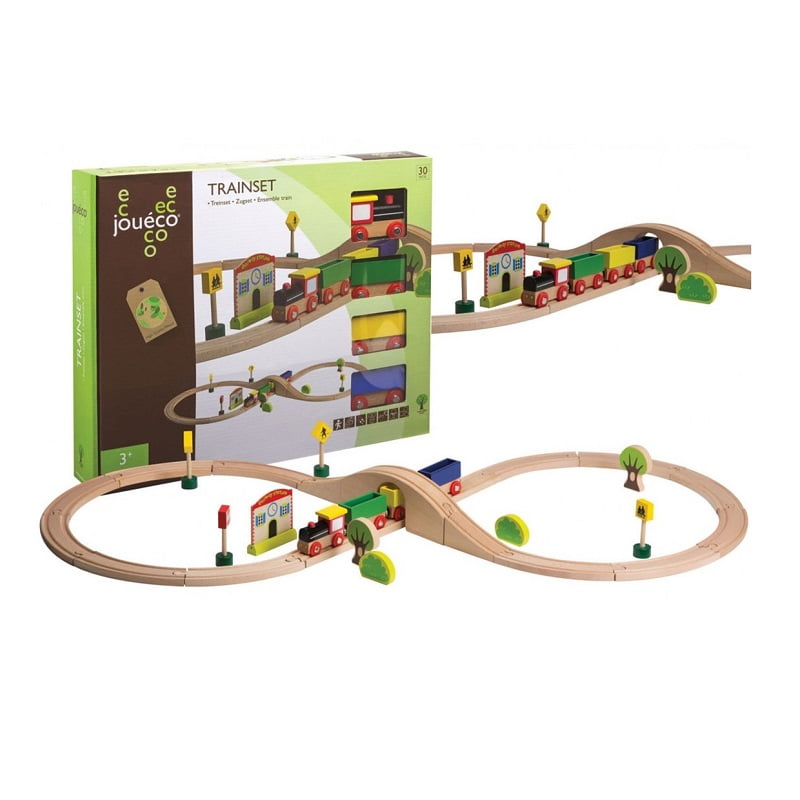 Joueco toys - Koka vilciena komplekts