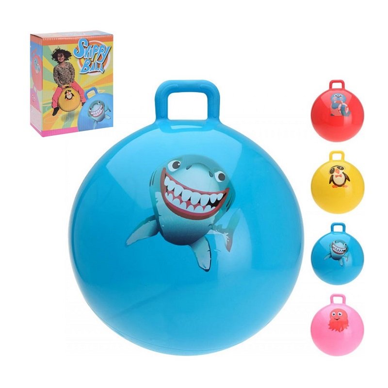 Jumping ball with handle - Animals