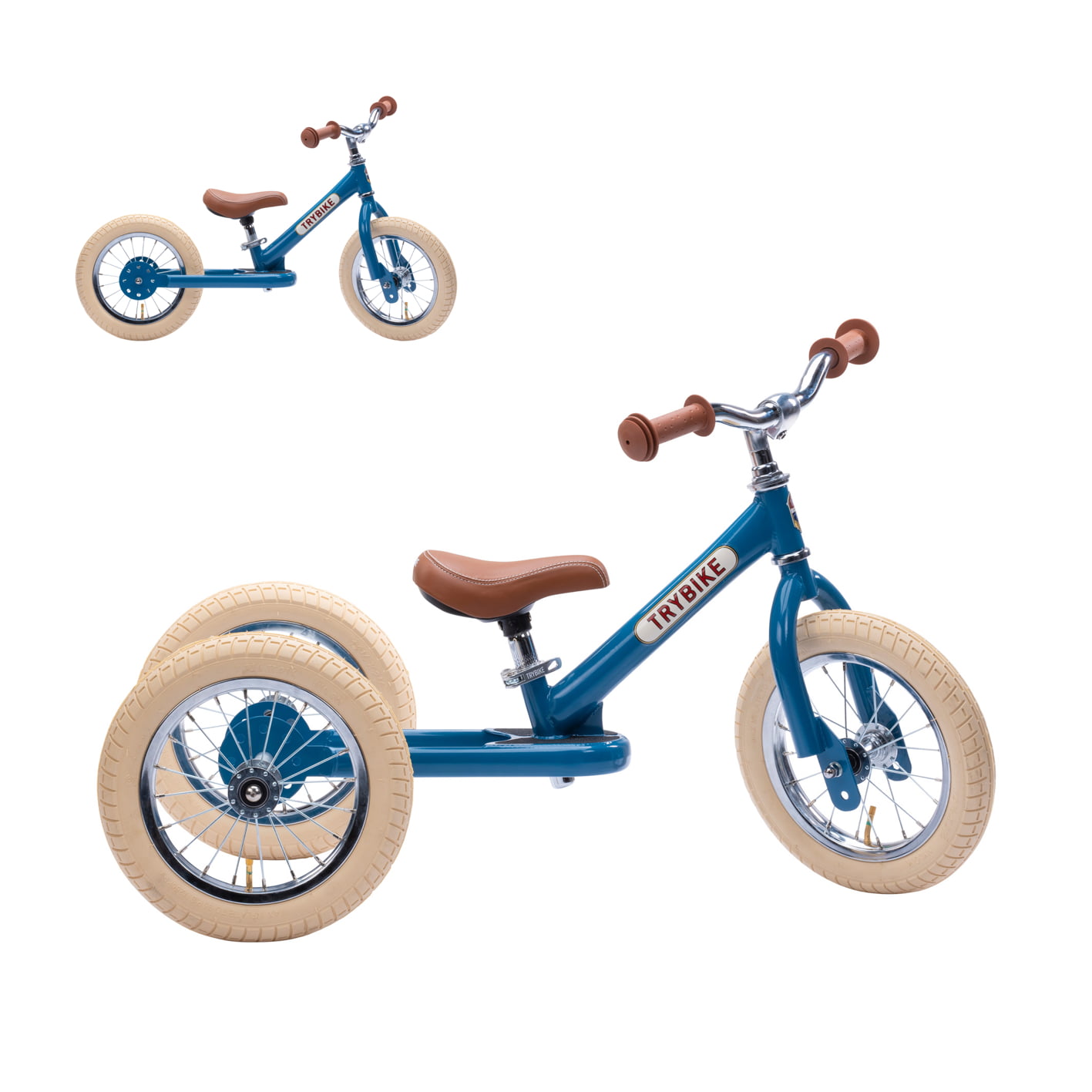 Trybike steel balance bike 2 in 1 – Vintage blue
