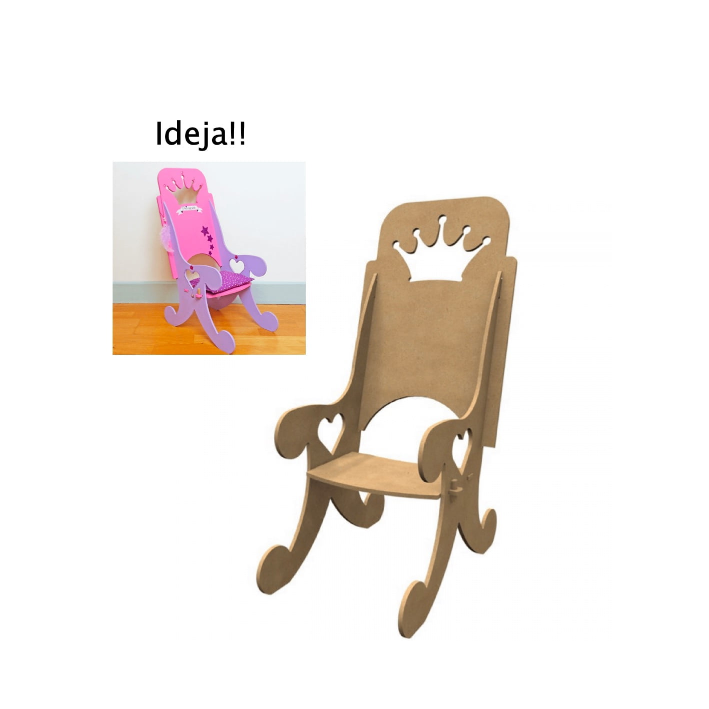 Komplekts salikšanai - Koka Leļļu krēsliņš