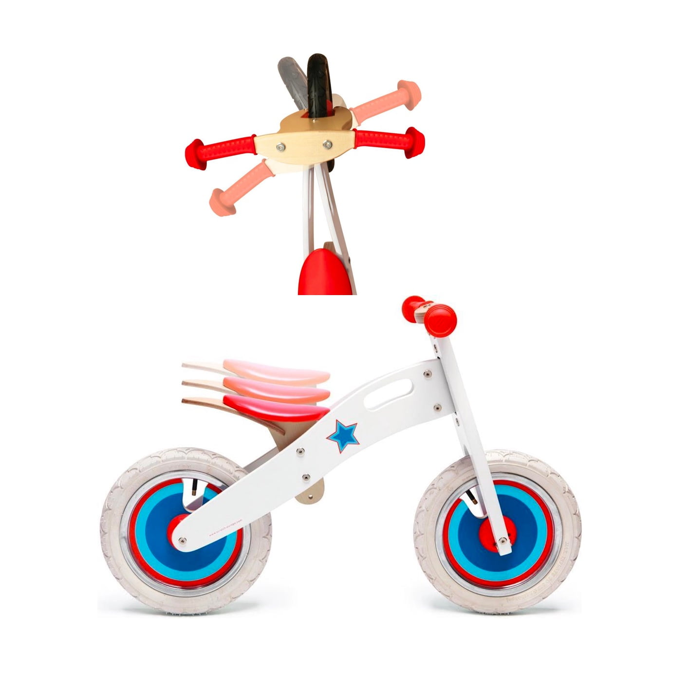 Scratch Велосипед бегунок - Белый со звездой 1