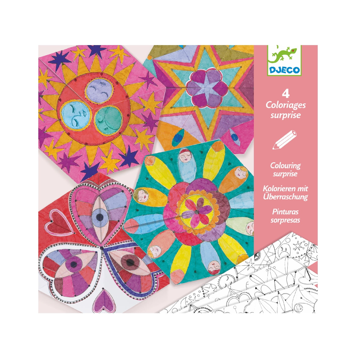 Coloring with a surprise - Star mandalas