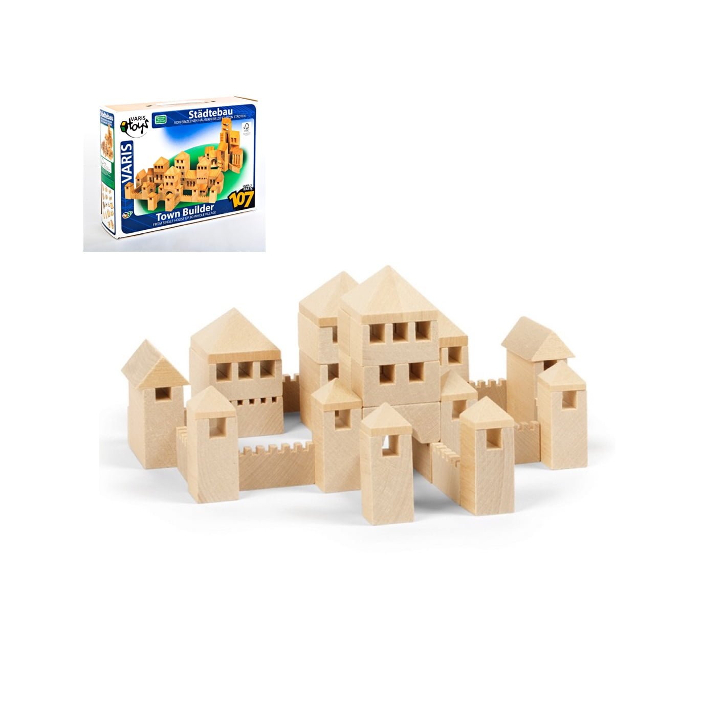Varis Toys деревянные кубики - Крепость 107